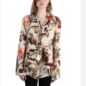 Off-White Floral Pajama Top